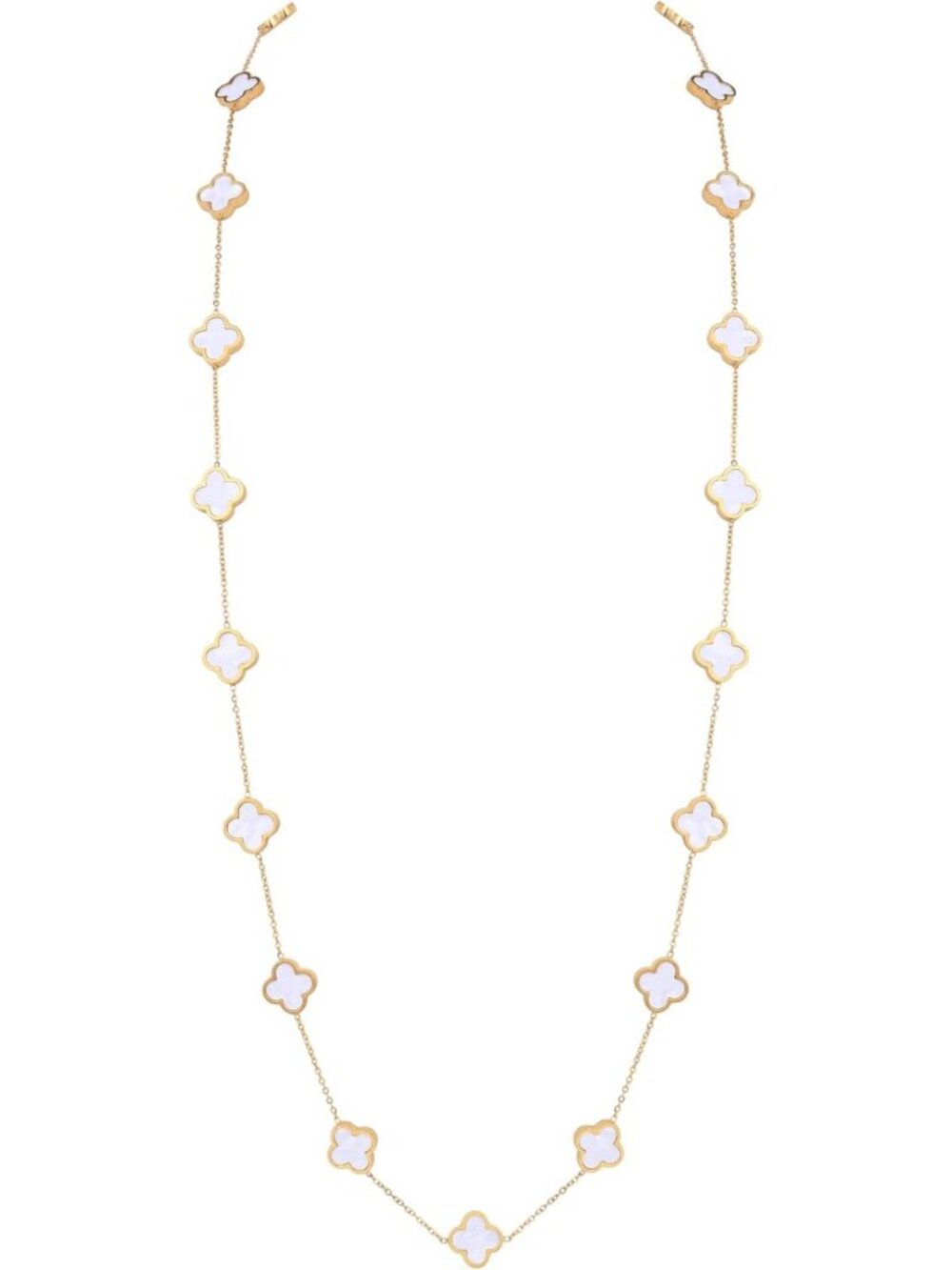 18k Gold Plated Clover Necklace for Women - Adjustable Four-Leaf Charm Jewelry